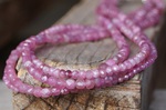 4-reihige Kette, rosa Turmaline, Kugeln facettiert , Würfelchen facettiert _ 565,-€