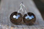 Ohrhänger Silber Rauchquarz-kugeln 14mm facettiert  84,-€ 