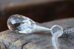  Anhänger Silber, Bergkristall Tropfen facettiert 225,-€ an Bergkristallkette 3mm facettierten Kugeln 48cm 85,-€