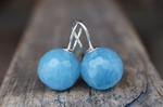 Ohrringe Silber Aquamarine facettiert 14mm 210,-€