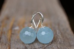 Ohrhänger Silber Aquamarinkugeln 10mm facettiert 78,-€