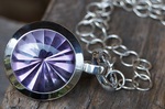 Anhänger Silber Amethyst 24mm Bufftop-Schliff 1590,-€ an Ösenkette Silber 6,8mm 70cm mit Modul 116,-€