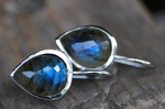 Ohrhänger °Tropfen° Silber Labradorit facettiert 10x8mm 365,-€