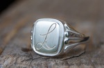 Ring Silber Monogramm individuelle Gravur 
