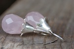Ohrringe °Tulpen° Silber Rosenquarz facettiert 125,-€ 