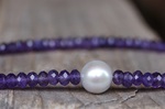 Kette Amethyst-Rondelle facettiert Süßwasserperle, Silber 99,-€