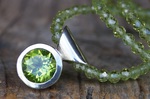 Anhänger Silber Peridot 9mm facettiert 295,-€ an Peridotkette 3mm facettiert 89,-€