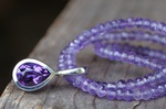 Anhänger Vario-Clip Silber Amethyst-Tropfen 225,-€ an Amethyst-Kette Rondelle facettiert  59,-€