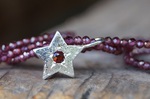Anhänger °Stern° Silber Granat 145,- € an Granatkette 2mm facettiert  59,-€