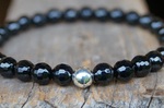 Armband Onyx Kugeln facettiert Silberkugel 6mm 34,-€