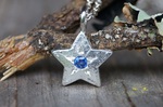 Anhänger Stern Silber Saphir 169,-€ an Ankerkette Silber 42cm 24,-€
