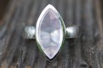 Ring Silber Rosenquarznavette 20x10mm 395,-€ 