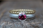 Ringset Silber Rhodolith 245,-€ Kügelchenring Gelbgold 585/- 155,-€