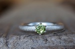 Antragsring, Stapelring, Beisteckring, Solitärring, Silber, Peridot 275,-€