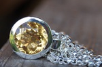 Anhänger, Silber, Goldcitrin 14mm 295,-€ an Erbskette Silber 51cm 89,-€