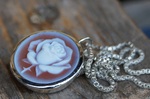 Anhänger Silber Achatgemme °Rose° 465,€ an Kette Silber Venezia 35,-€