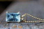 Anhänger °Rechteck° Gold 585/- mit Aquamarin Spiegelschliff 565,-€