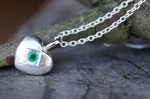  Anhänger °Herz° Silber, Smaragd 175,-€ an Kette Silber 18,-€