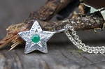 Anhänger Stern Silber Smaragd 169,-€ an Ankerkette Silber 42cm 24,-€
