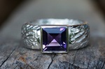Ring Silber Struktur matt Amethyst 285,-€