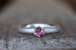 Antragsring, Stapelring, Beisteckring, Solitärring, Silber, rosa Turmalin 295,-€ 