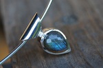 Anhänger Silber, Labradorit 350,-€ an Omegacollier Silber 49,-€