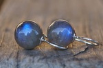 Ohrhänger, Silber Labradoritkugeln 10mm glatt 89,-€