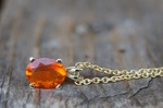 Anhänger Gelbgold 585/- Feueropal oval 9x7mm 565,-€ an Kette 45cm Rundanker 585/- 1,5mm 415,-€