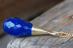 Anhänger Gelbgold 750/- Lapislazuli 22x12mm 395,-€ an Panzerkette Gelbgold 750/- 625,-€