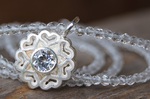 Anhänger °Mandala° °Herz° Silber Bergkristall 245€ an Bergkristallkette 2mm facettiert 79,-€