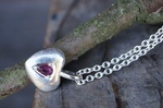  Anhänger °Herz° Silber, Rubin 185,-€ an Kette Silber 18,-€
