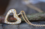  Anhänger °Herz° Gelbgold 750/- , Brillanten 649,-€ an Kette Gelbgold 750/- 339,-€