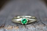 Ring Gelbgold Tsavorith grüner Granat 1395,-€ Kundenanfertigung aus Altgold