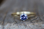 Ring Solitärring Beisteckring Antragsring Gelbgold 585/- Tansanit 5mm 655,-€ verkauft